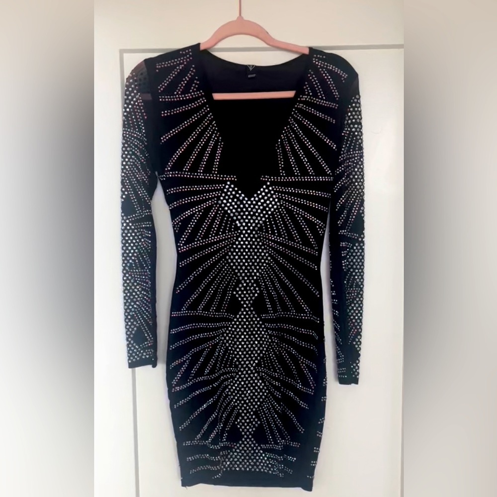 Black (iridescent) Sequin Mini Dress